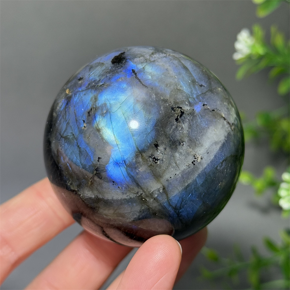 Renewable Energy Lab - Natural Rare Labradorite Crystal Ball Meditation
