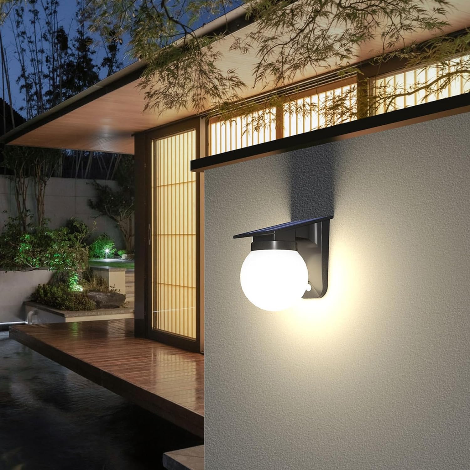 Solar Sphere Wall Lights Outdo - Waterproof Junction Box Solar 评论和价格