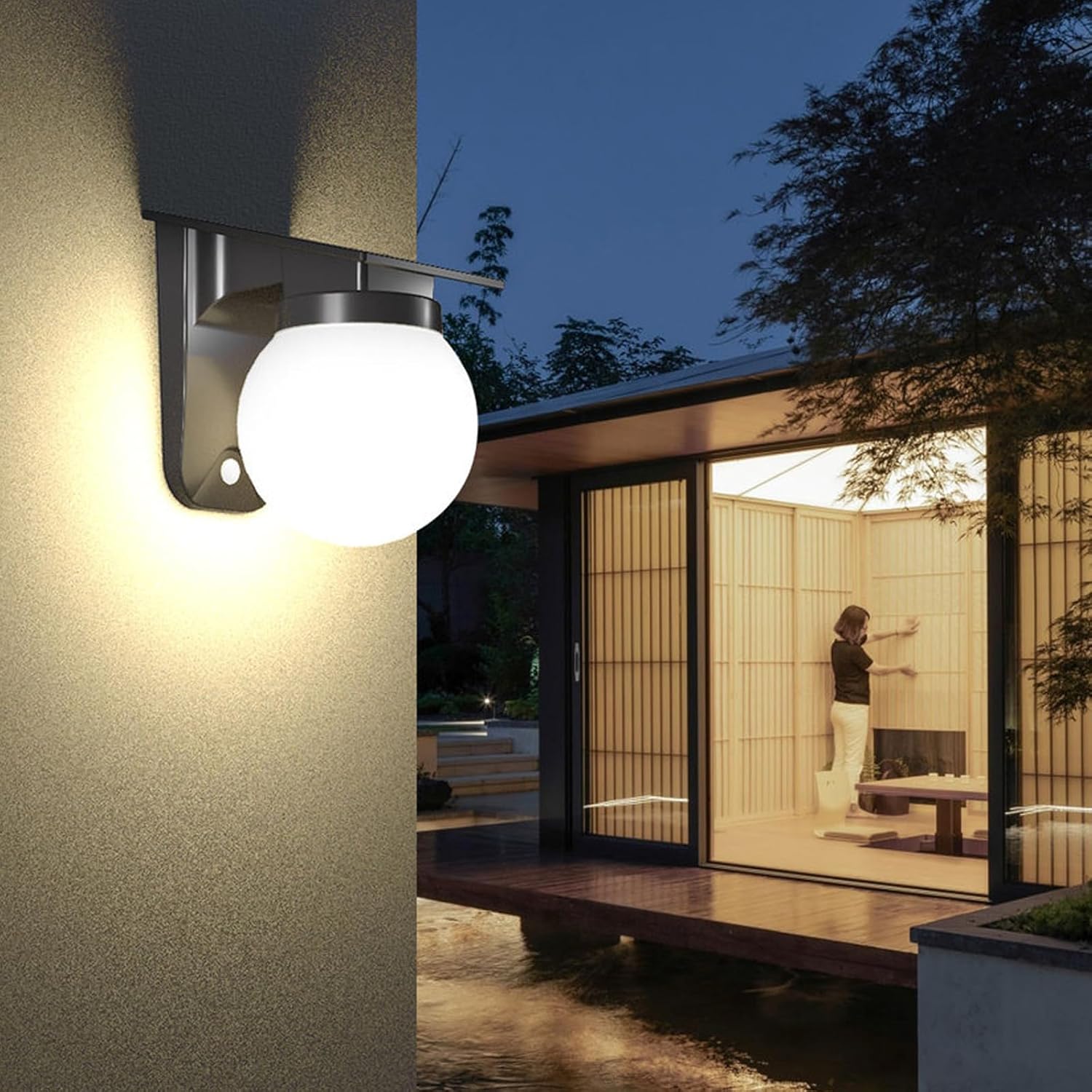 Solar Sphere Wall Lights Outdo - Waterproof Junction Box Solar 评论和价格